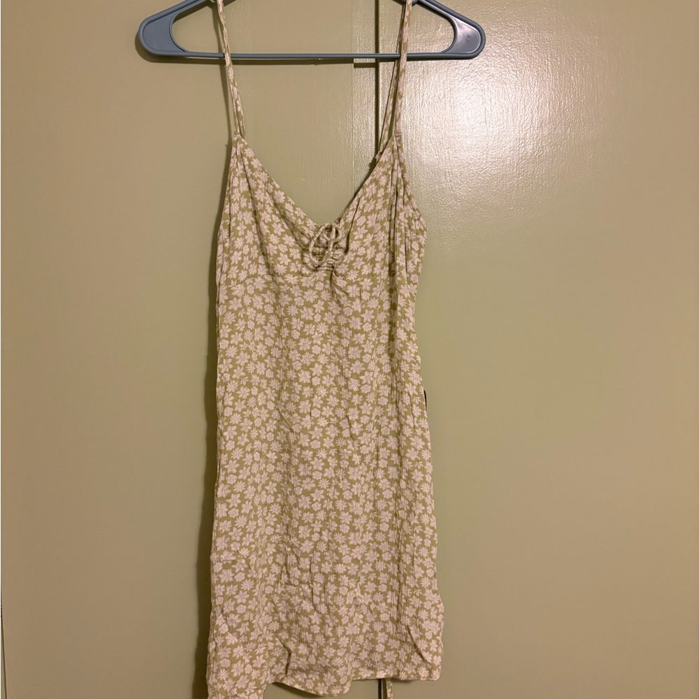 Billabong Green Floral Dress with Spaghetti Straps